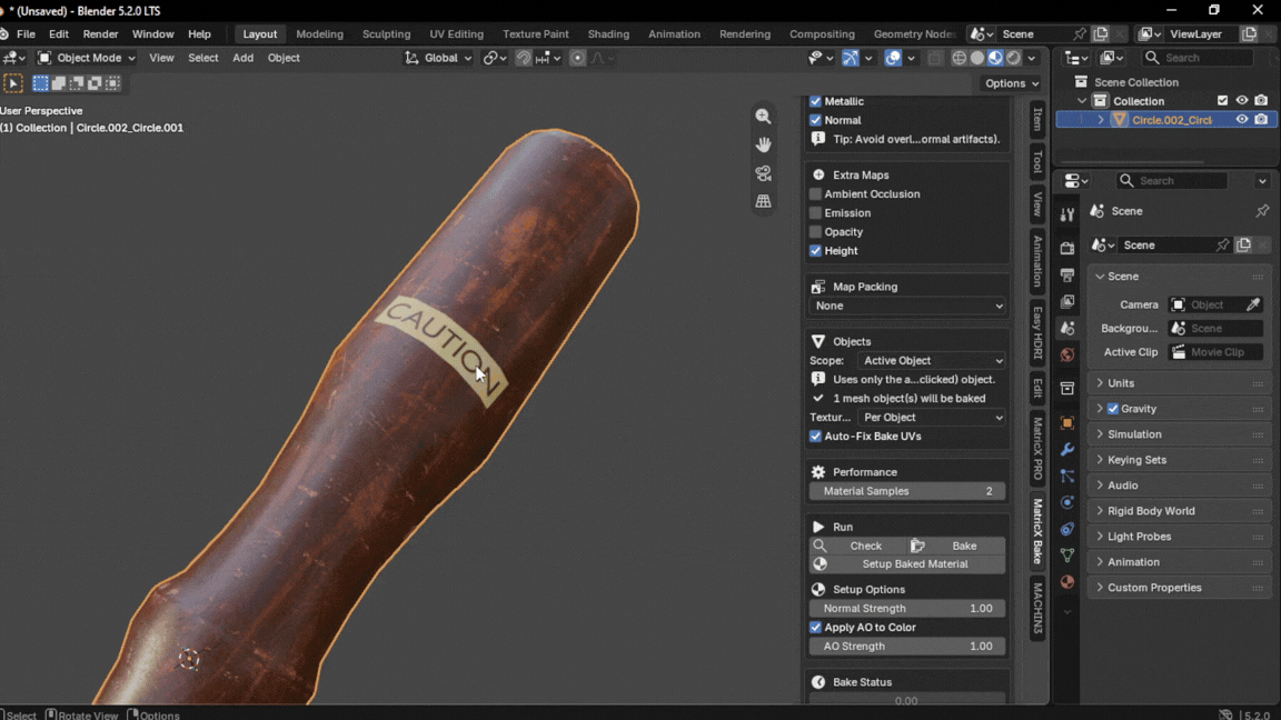 MatricX Bake decal baking, combine, and final bake workflow