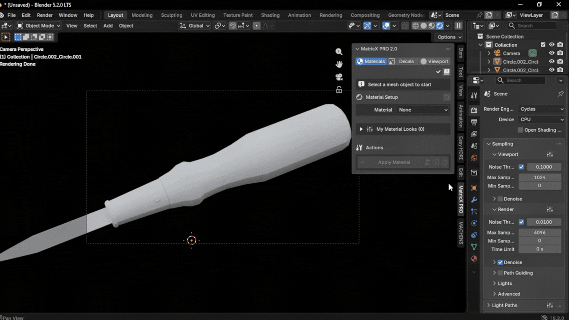 MatricX PRO full workflow, base material to finished surface
