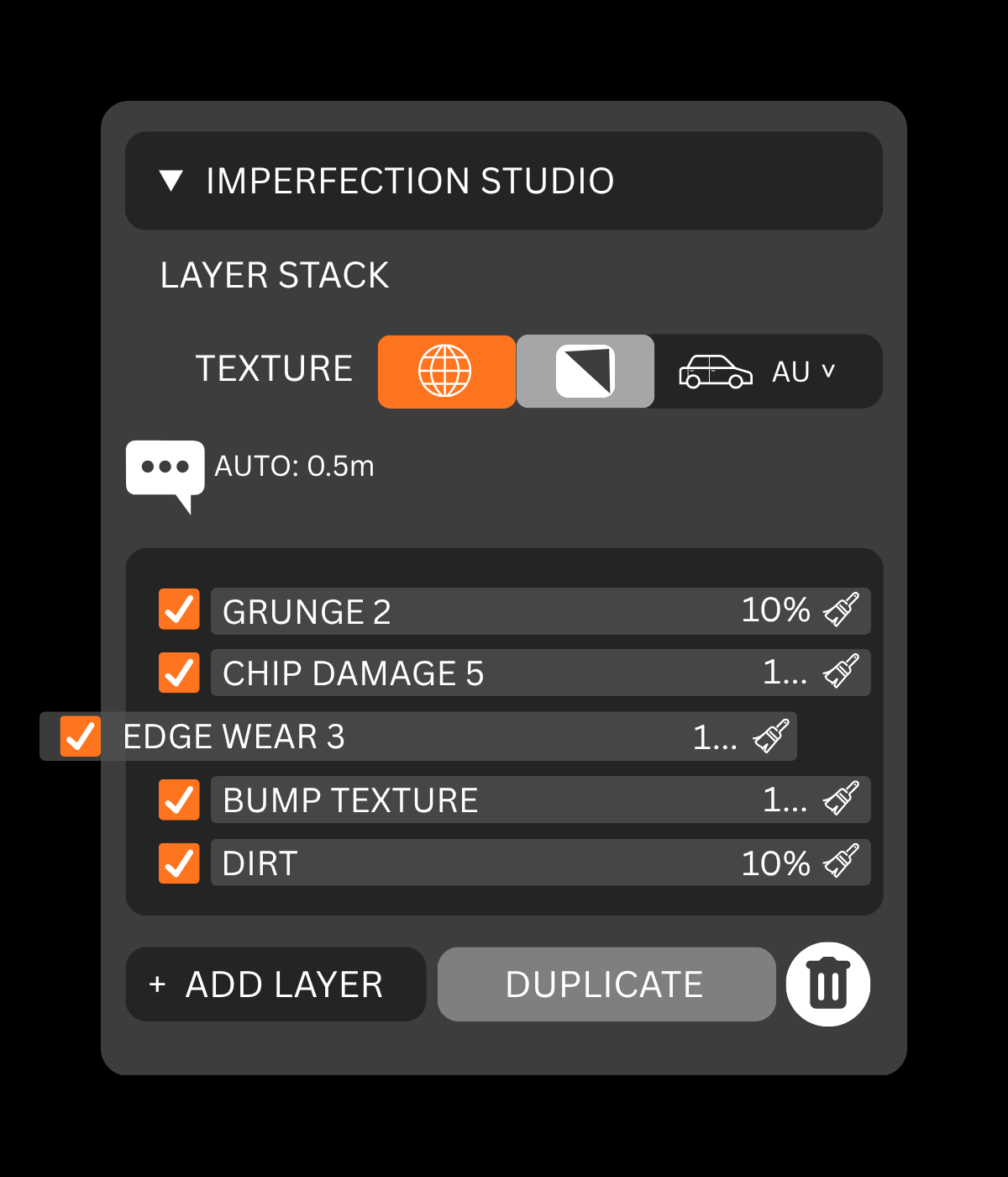MatricX PRO Imperfection Studio layer stack