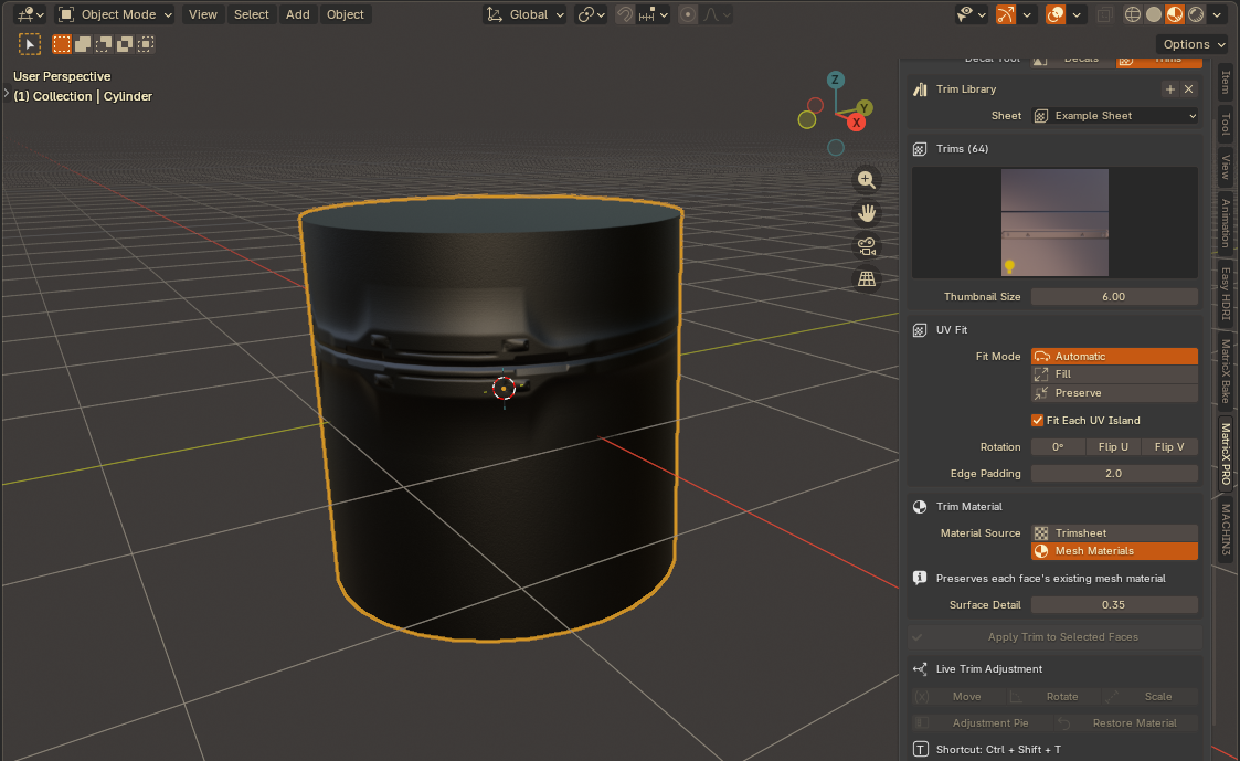 Trim sheet workflow